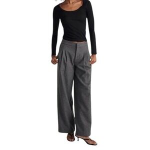 Madewell Mid Gray The Harlow Low Slung High Waisted Wide Leg Pant Size 0